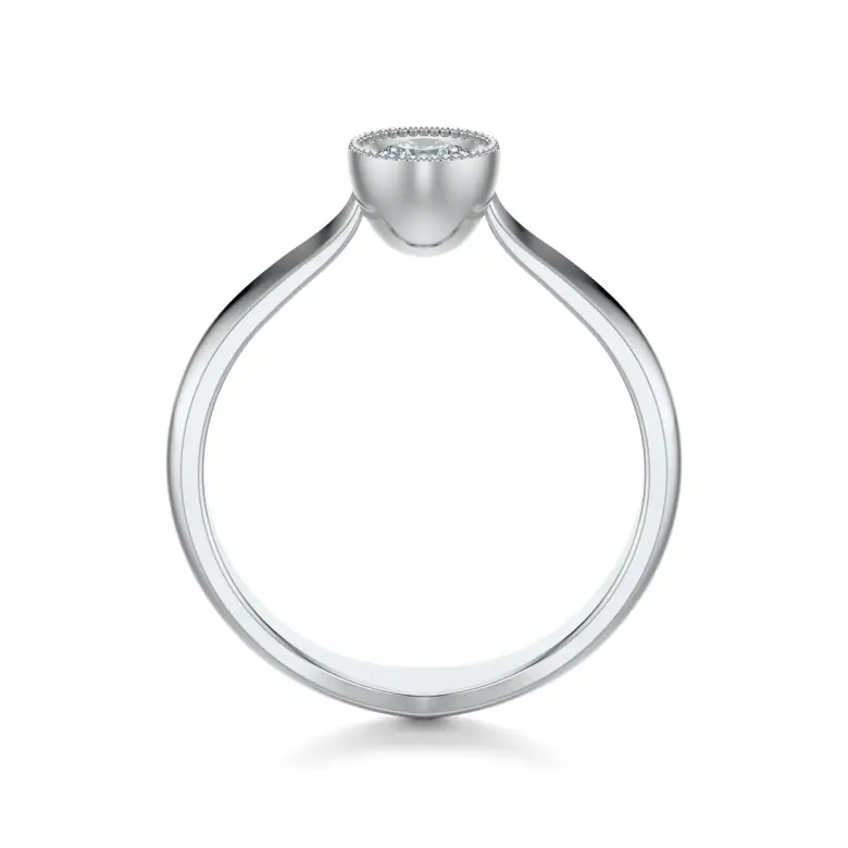 Pierścionek z białego złota z diamentem